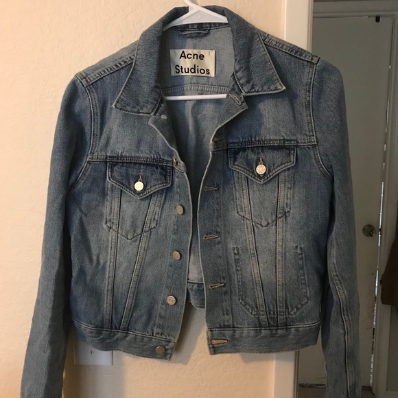 acne studios cropped denim jacket
